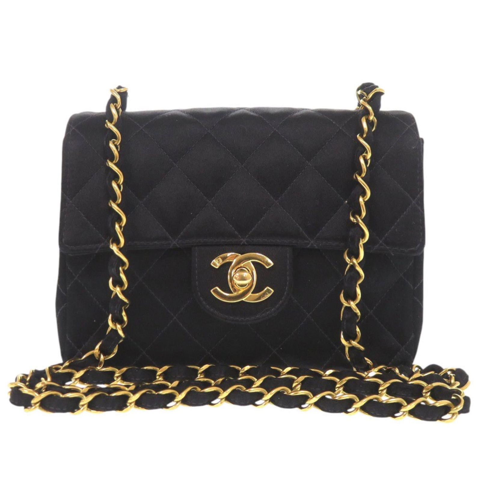 Satin Chanel Shoulder Bag: Satin Chanel Shoulder Bag This listing features Satin Chanel Shoulder Bag. Item specifics are provided below. Item Specifics: Brand: Chanel Type: Shoulder Bag Material: Satin Color: Black Hardware Col