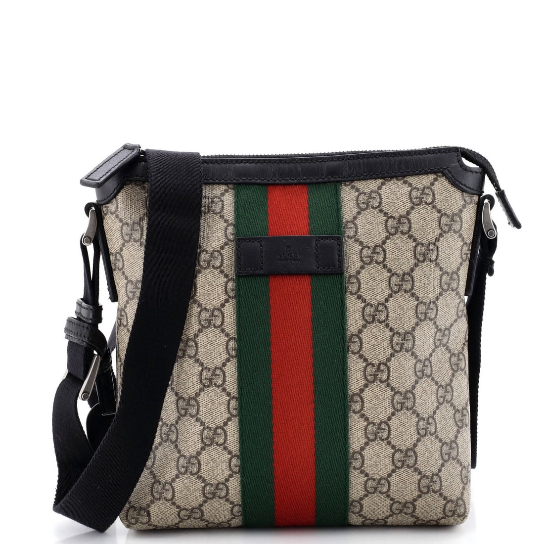 Small Gucci Web Messenger Bag GG Coated Canvas (1 of 6)