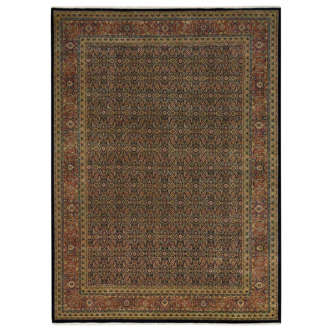 Rug 8'10"x12'6" Frost Black Herrita Design 250 KPSI Wool Hand Knotted: Rug 8'10"x12'6" Frost Black Herrita Design 250 KPSI Wool Hand Knotted This listing features Rug 8'10"x12'6" Frost Black Herrita Design 250 KPSI Wool Hand Knotted. Item specifics are provided below. It