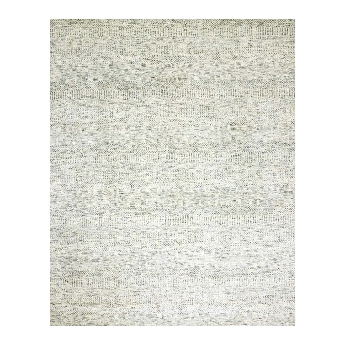 Rug 8'x10'1" Classic Gray Hand Knotted Modern Grass Design Wool Plain (1 of 12)