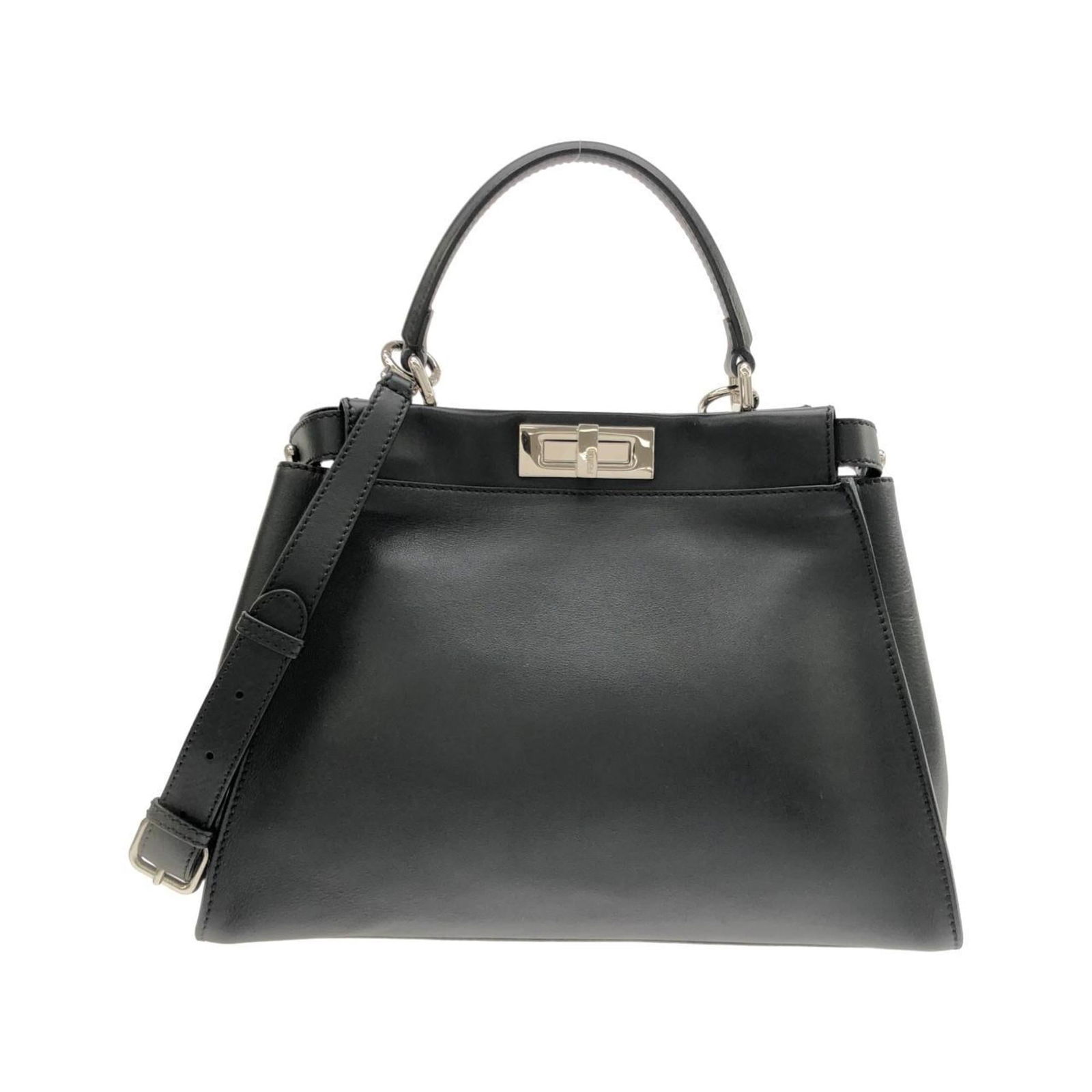 Leather Fendi Handbag: Leather Fendi Handbag This listing features Leather Fendi Handbag. Item specifics are provided below. Item Specifics: Brand: Fendi Type: Handbag Material: Leather Leather/Fur Type: Calfskin Color: Bla