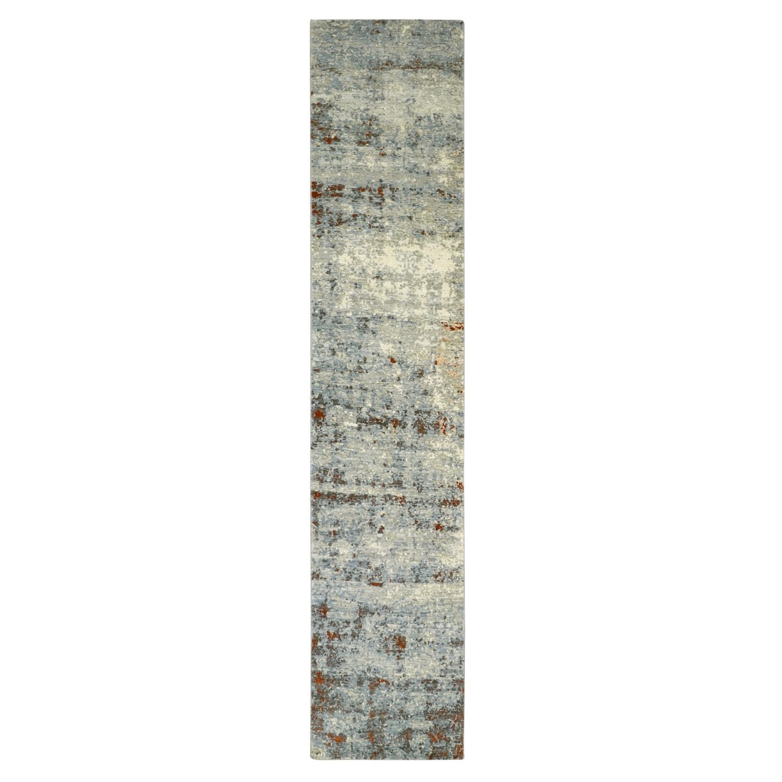 Rug 2'6"x12'2" Beige with Blue Abstract Design Wool Hand Knotted Runner: Rug 2'6"x12'2" Beige with Blue Abstract Design Wool Hand Knotted Runner This listing features Rug 2'6"x12'2" Beige with Blue Abstract Design Wool Hand Knotted Runner. Item specifics are provided below