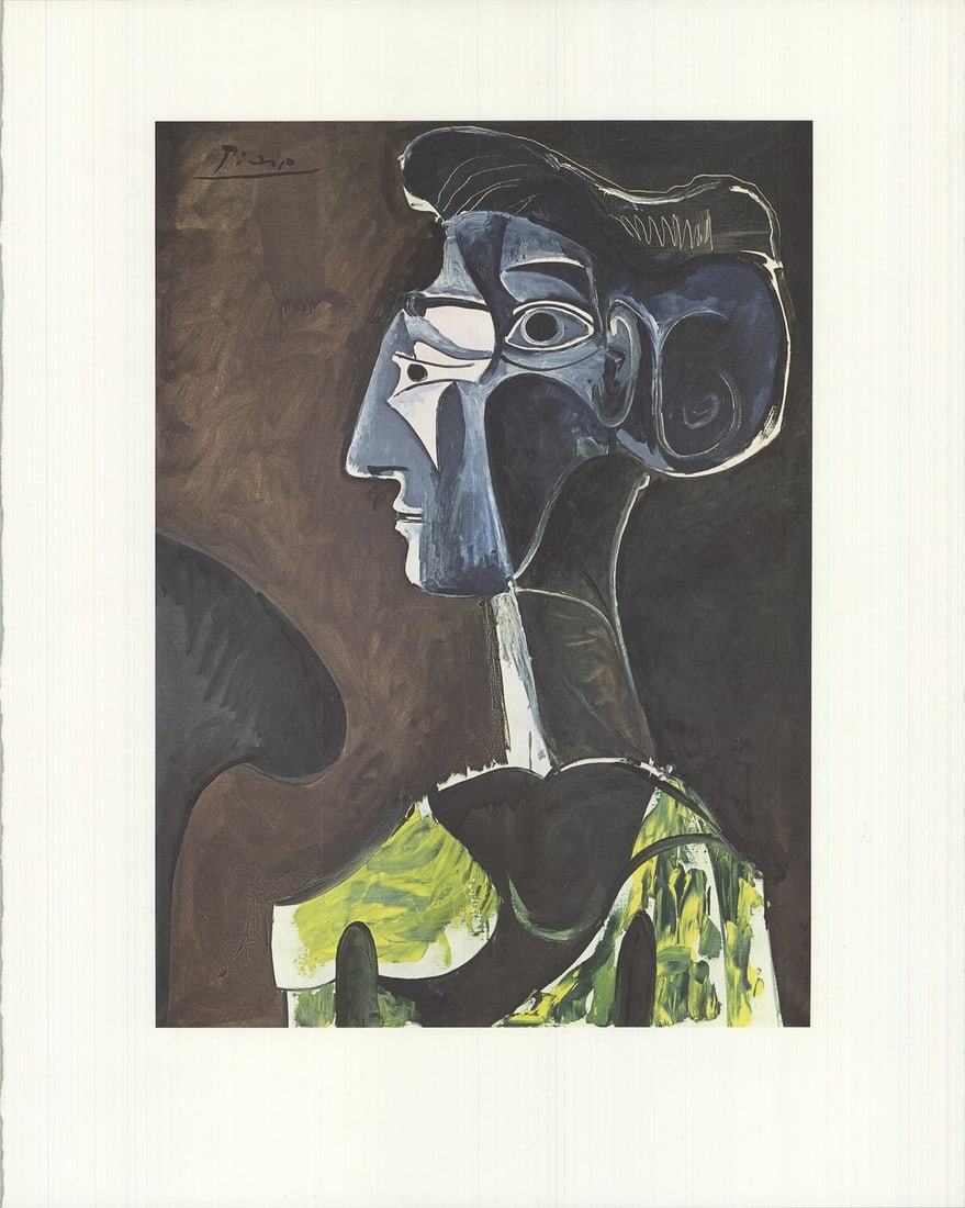 Cubism PABLO PICASSO Grand Profil 19.75" x 15.75" Offset Lithograph 1990 (1 of 4)