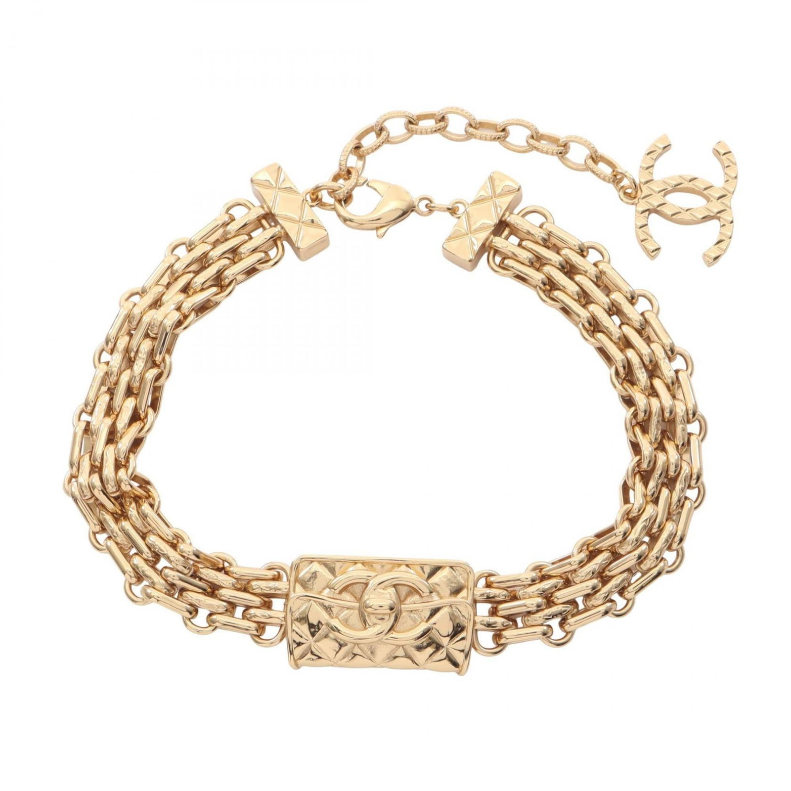 Women's - Chanel Coco Mark Back Motif Choker Accessory - Gold Plated (1 of 6)