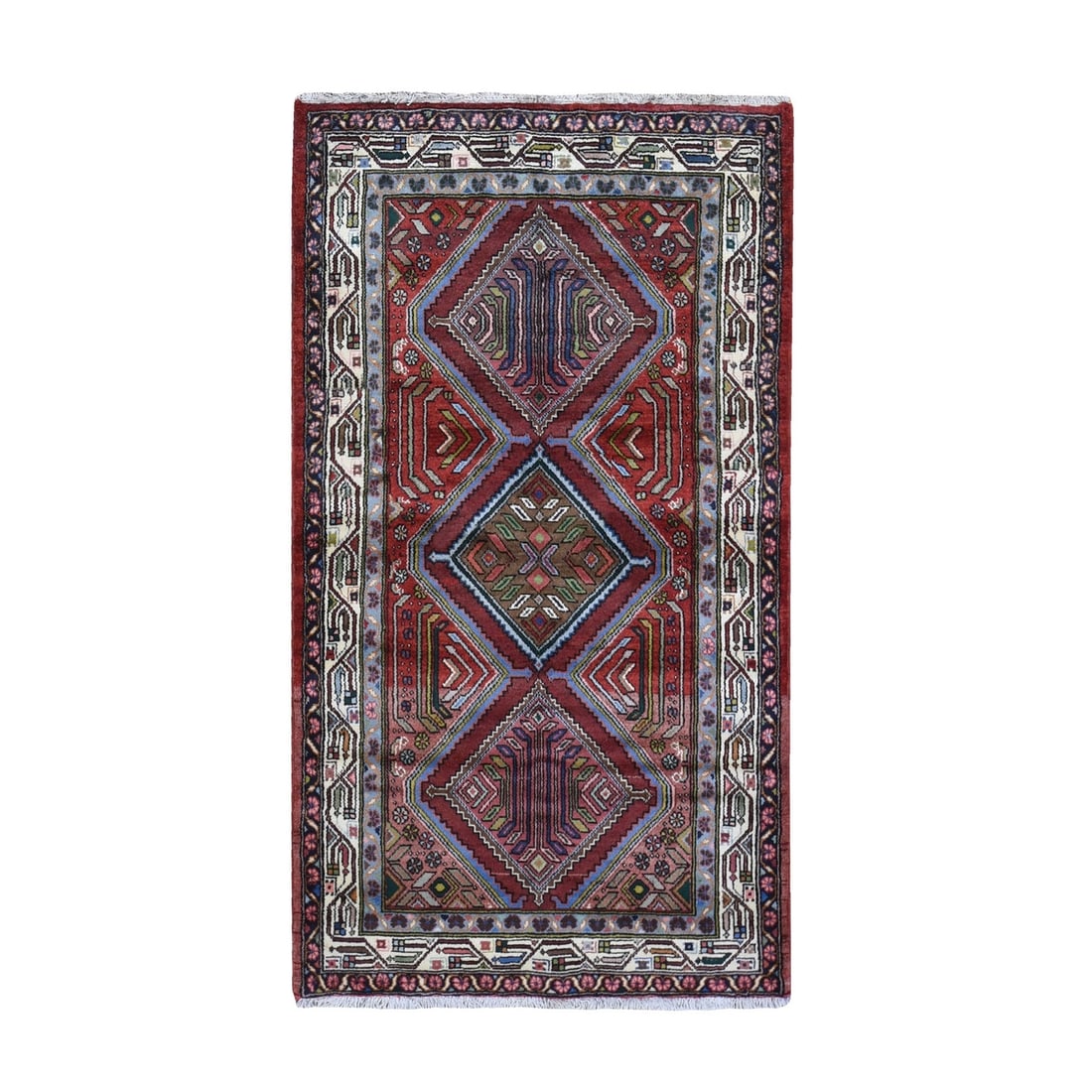Rug 3'8"x6'5" New Farsian Meleyir with Abrash Geometric Design Hand Made: Rug 3'8"x6'5" New Farsian Meleyir with Abrash Geometric Design Hand Made This listing features Rug 3'8"x6'5" New Farsian Meleyir with Abrash Geometric Design Hand Made. Item specifics are provided