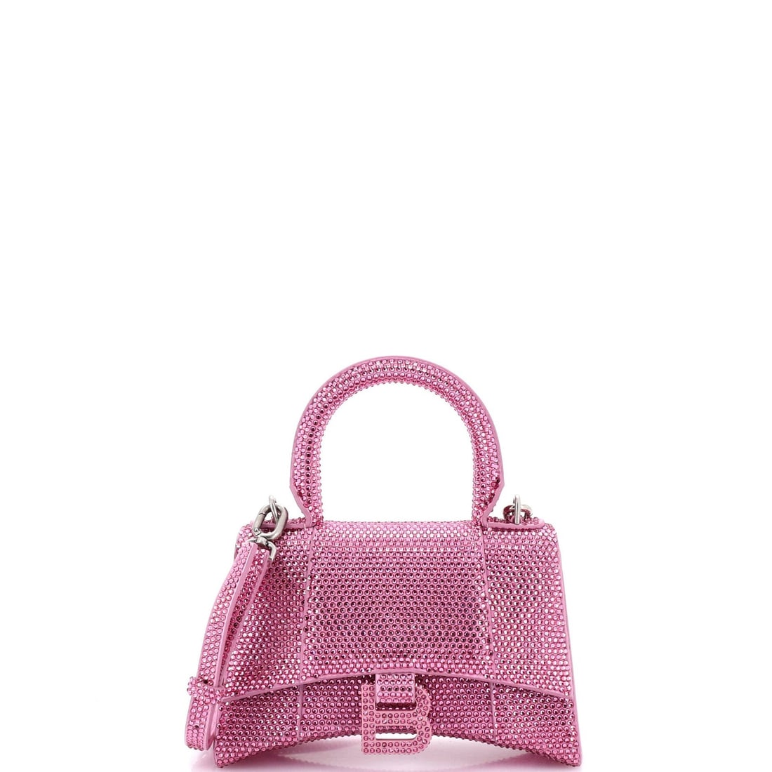 XS Balenciaga Hourglass Top Handle Bag Suede with Crystals: XS Balenciaga Hourglass Top Handle Bag Suede with Crystals This listing features XS Balenciaga Hourglass Top Handle Bag Suede with Crystals. Item specifics are provided below. Item Specifics: Brand: B