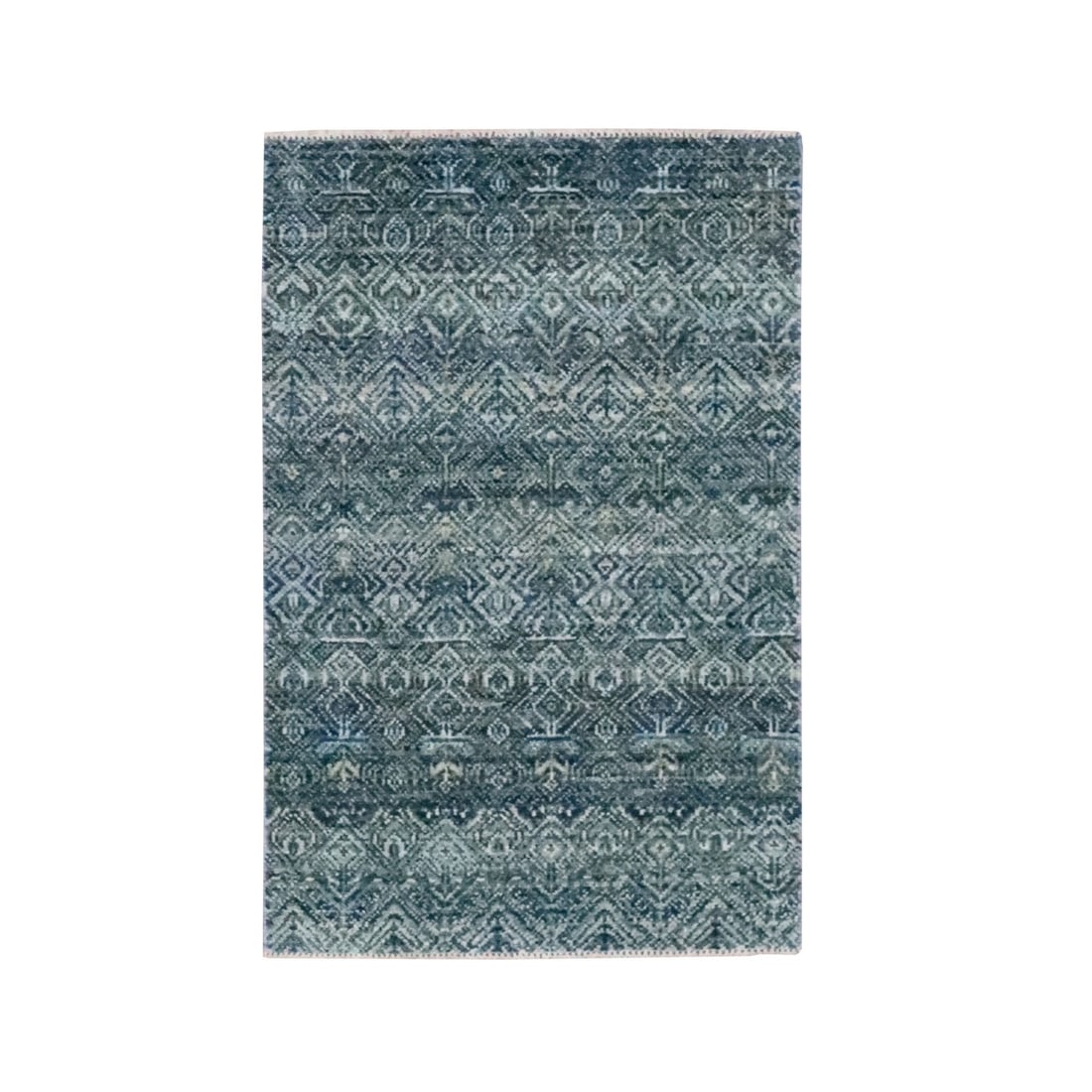 Rug 2'x3' Blue Hand Knotted Kohinoor Herat Pattern Soft Wool Mat Oriental (1 of 5)
