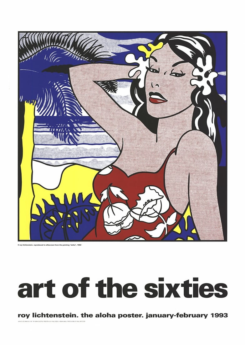 Art ROY LICHTENSTEIN Aloha from Art of the Sixties 55" x 39" Serigraph 1993 Pop: Art ROY LICHTENSTEIN Aloha from Art of the Sixties 55" x 39" Serigraph 1993 Pop This listing features Art ROY LICHTENSTEIN Aloha from Art of the Sixties 55" x 39" Serigraph 1993 Pop. Item specifics