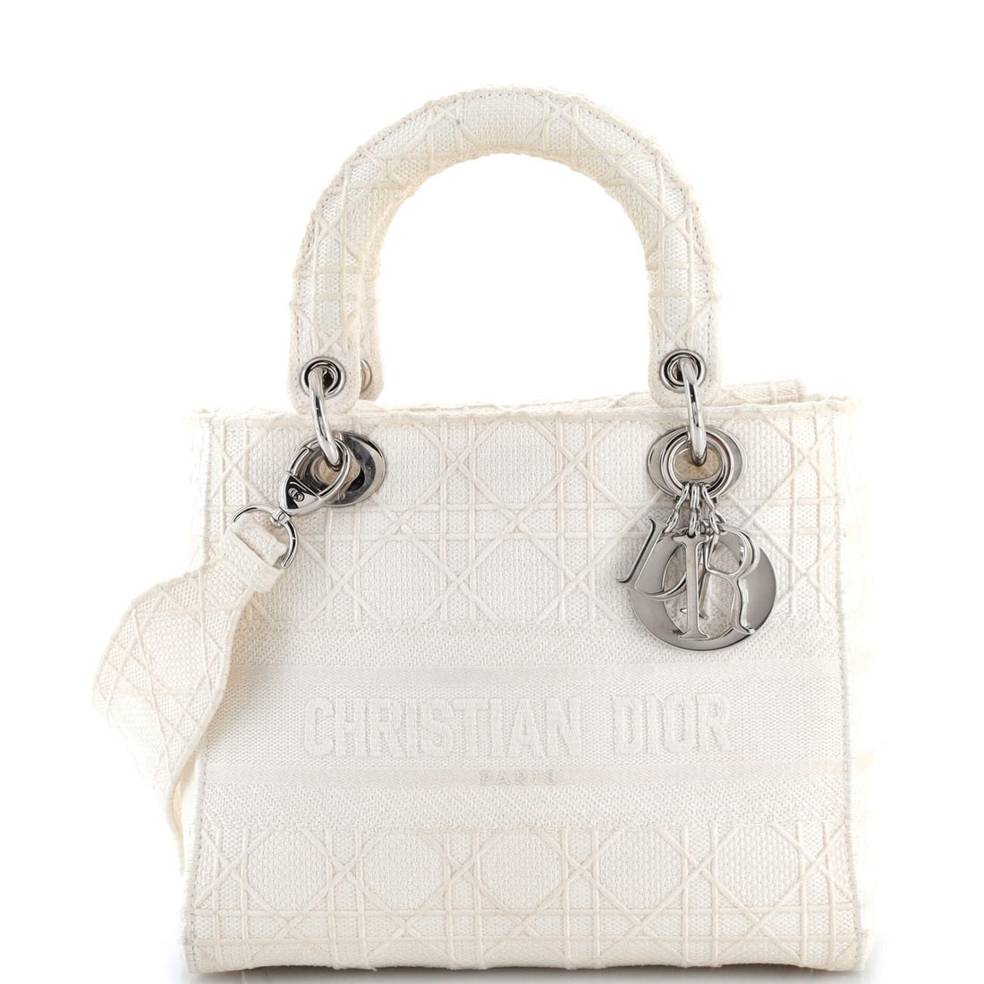 Medium Christian Dior Lady D-Lite Bag Cannage Embroidered Canvas (1 of 8)