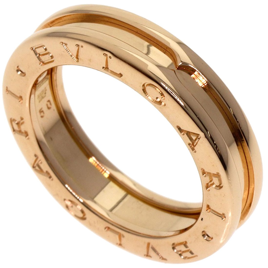Gold BVLGARI B.zero1 1 band XS #50 Ring K18 Pink (1 of 8)