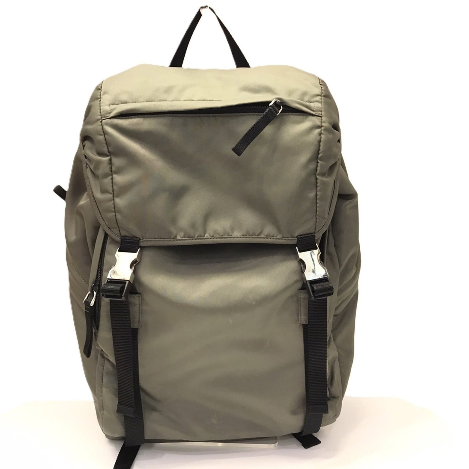 Nylon Prada Backpack: Nylon Prada Backpack This listing features Nylon Prada Backpack. Item specifics are provided below. Item Specifics: Brand: Prada Type: Backpack Material: Nylon Color: Green, Khaki Gender: Men Size (Hx