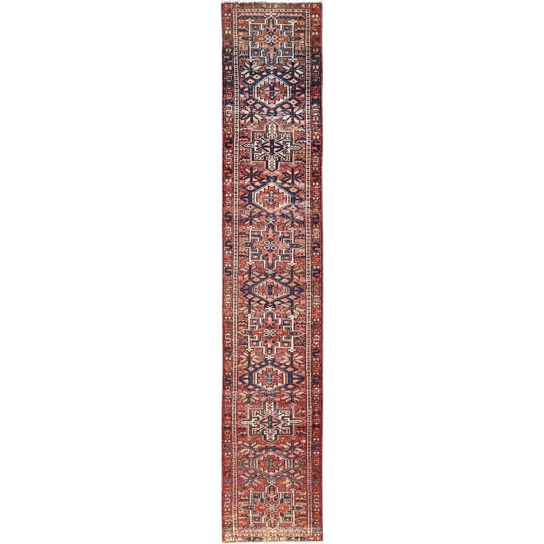 Runner 1'9"x11' Auburn Red Vintage Zoroastrian Karjihooz Wool Hand Knotted (1 of 7)