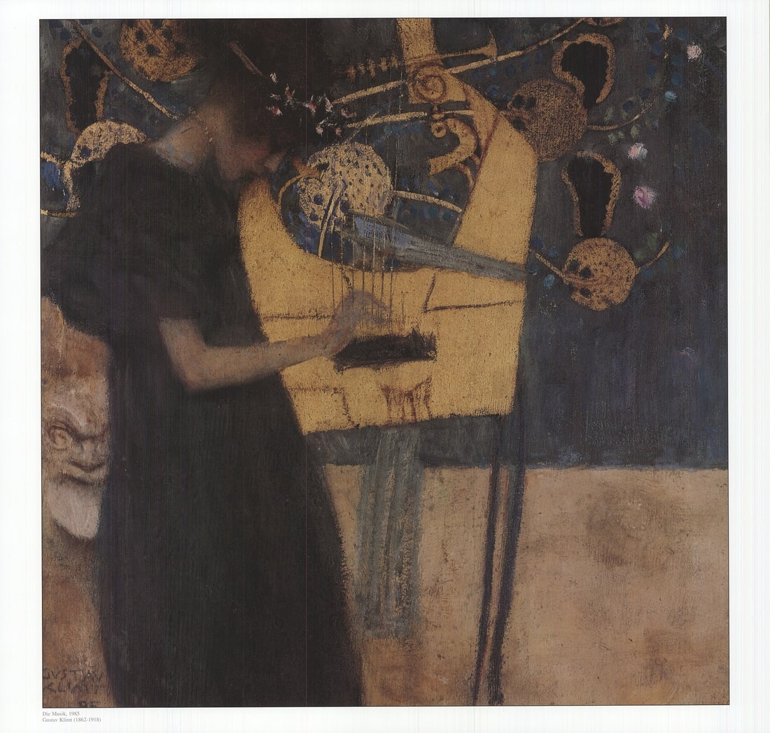 2010 GUSTAV KLIMT Die Musik 17" x 17.75" Offset Lithograph (1 of 4)
