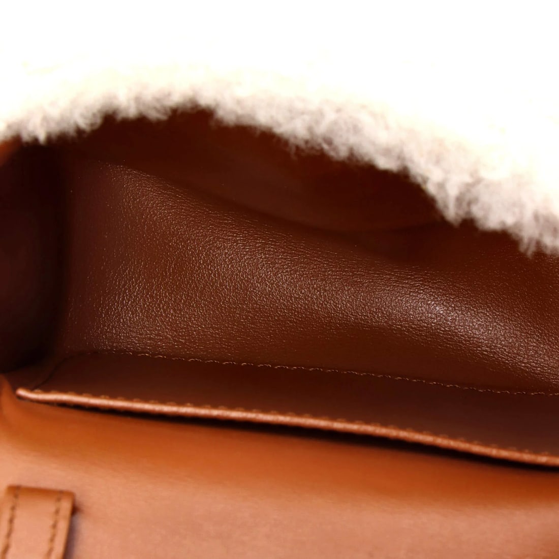 Mini Celine Triomphe Shoulder Bag Shearling - 5