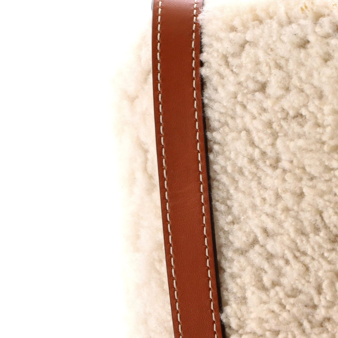Mini Celine Triomphe Shoulder Bag Shearling - 7