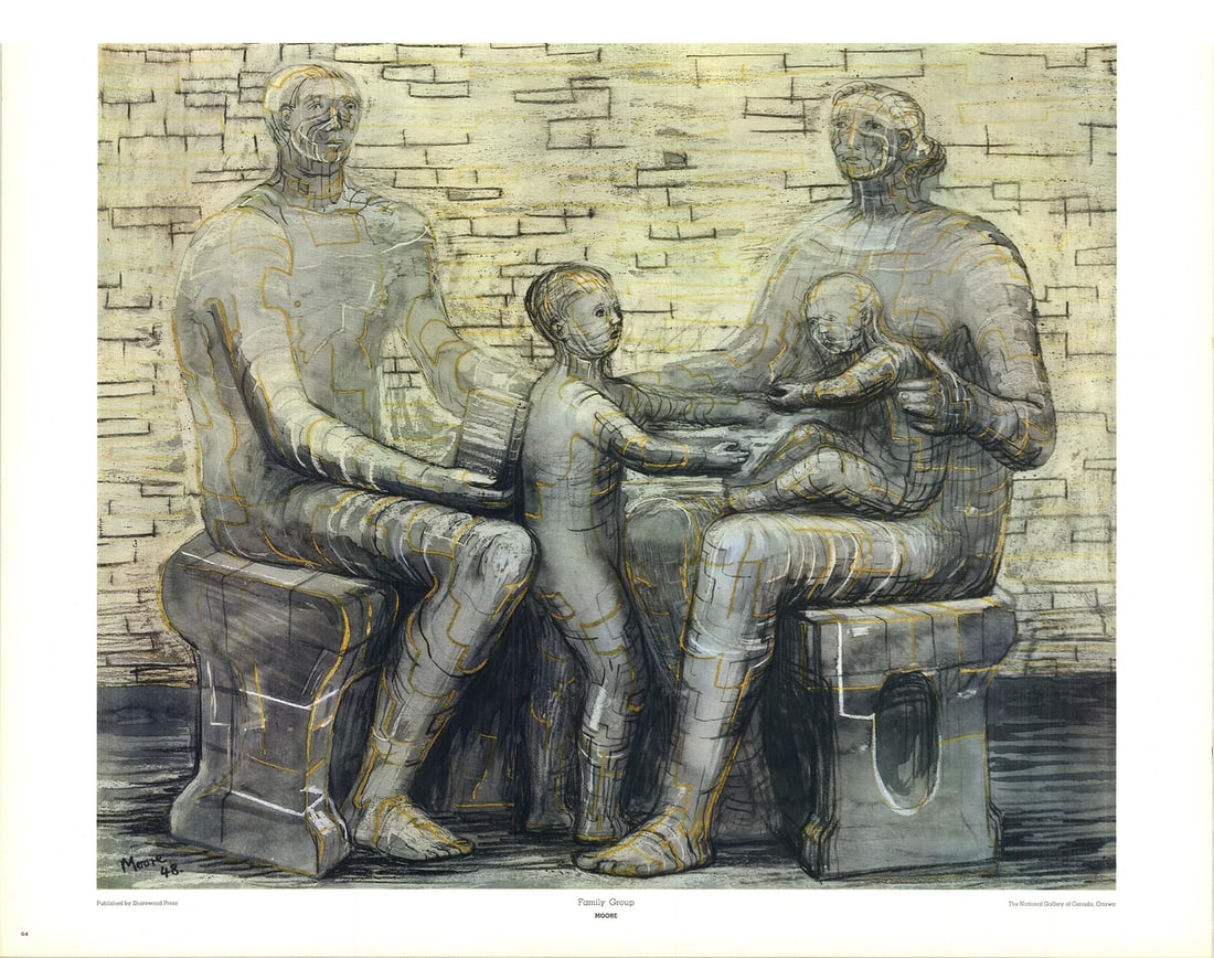 Modernism HENRY MOORE Family Group 22.5" x 28.5" Offset Lithograph 1992: Modernism HENRY MOORE Family Group 22.5" x 28.5" Offset Lithograph 1992 This listing features Modernism HENRY MOORE Family Group 22.5" x 28.5" Offset Lithograph 1992. Item specifics are provided
