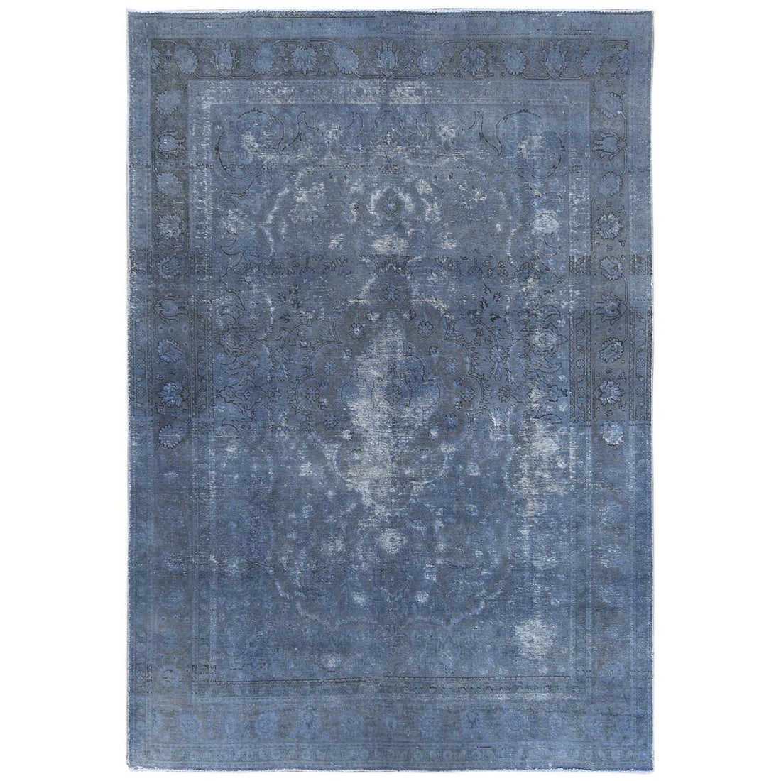 Rug 7'2"x10'4" Wool Hand Knotted Gray Vintage Overdyed Farsian Tabrez: Rug 7'2"x10'4" Wool Hand Knotted Gray Vintage Overdyed Farsian Tabrez This listing features Rug 7'2"x10'4" Wool Hand Knotted Gray Vintage Overdyed Farsian Tabrez. Item specifics are provided below. 