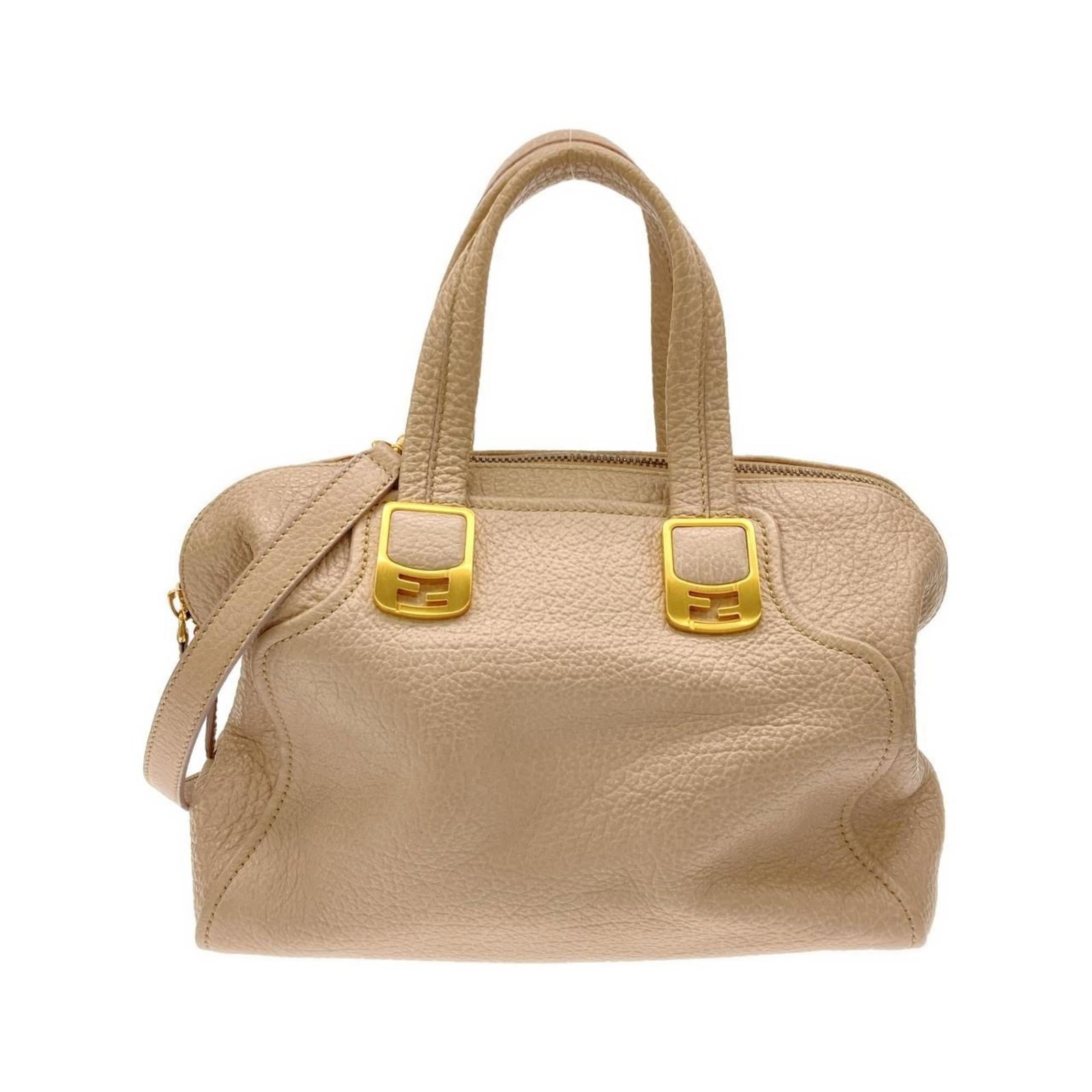 Leather Fendi Handbag: Leather Fendi Handbag This listing features Leather Fendi Handbag. Item specifics are provided below. Item Specifics: Brand: Fendi Type: Handbag Material: Leather Color: Beige, Gold Hardware Color: