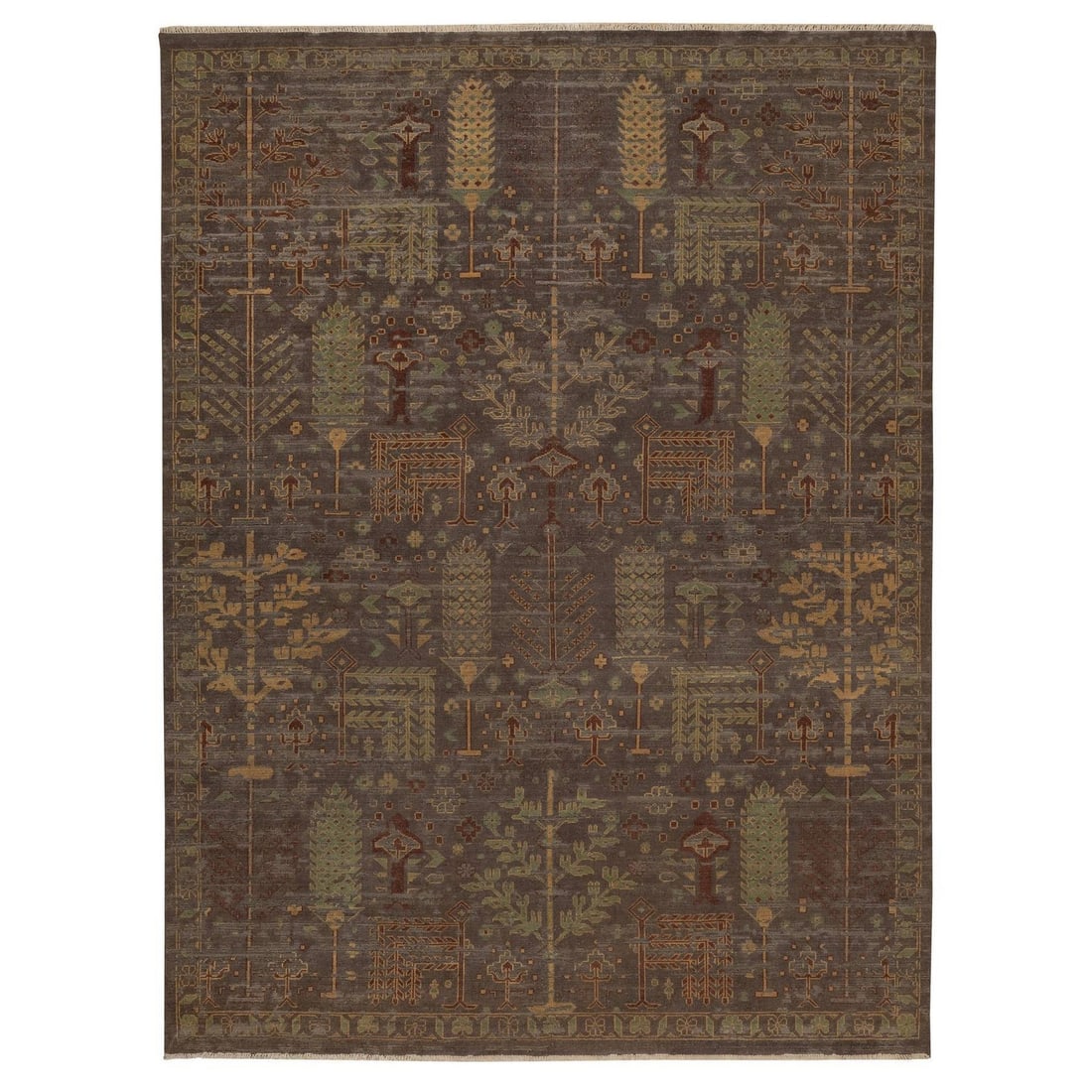 Knotted 9'x12' Brown North West Zoroastrian Revival New Zealand Wool Hand: Knotted 9'x12' Brown North West Zoroastrian Revival New Zealand Wool Hand This listing features Knotted 9'x12' Brown North West Zoroastrian Revival New Zealand Wool Hand. Item specifics are provided b