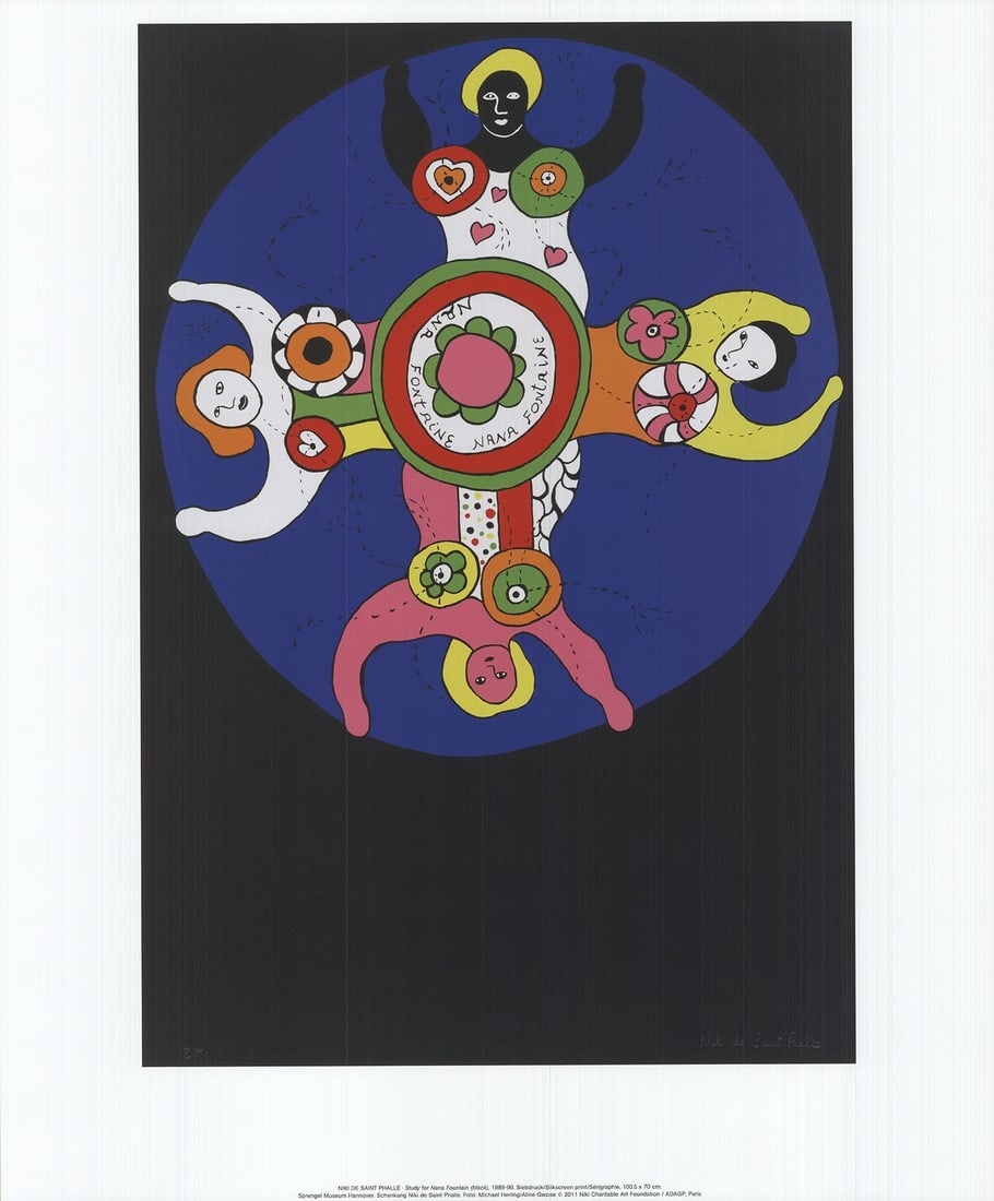 Lithograph NIKI DE SAINT PHALLE Study for Nana Fountain (Black) 23" x 19" Offset (1 of 4)
