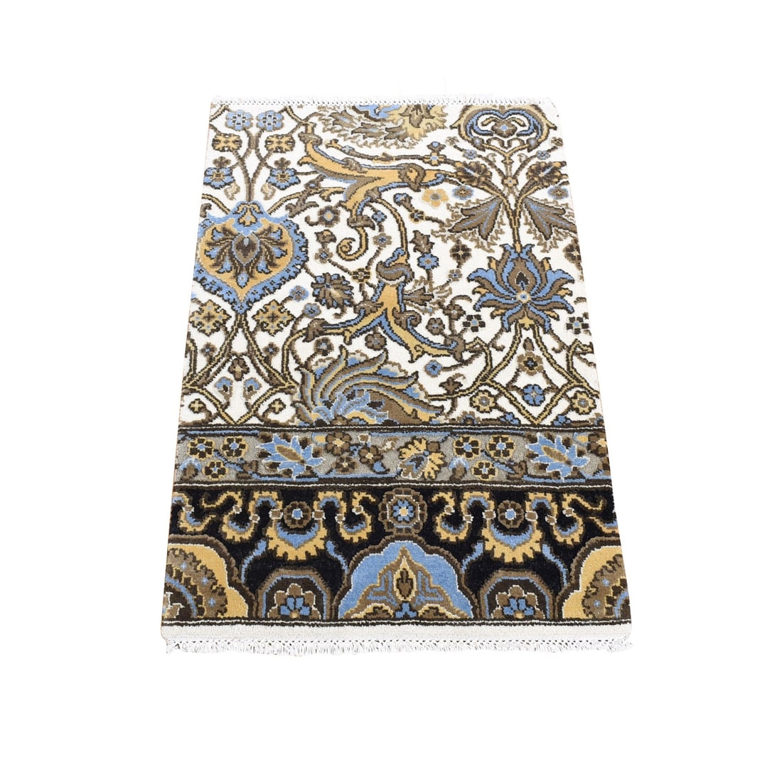 Rug 2'x3'2" Ivory Rajasthan Design Hand Knotted Wool Mat Fragment Sample: Rug 2'x3'2" Ivory Rajasthan Design Hand Knotted Wool Mat Fragment Sample This listing features Rug 2'x3'2" Ivory Rajasthan Design Hand Knotted Wool Mat Fragment Sample. Item specifics are provided