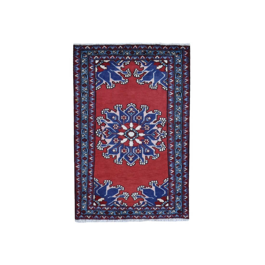 Rug 2'8"x4' New Farsian Amadan Open Field Red Wool Hand Knotted Oriental: Rug 2'8"x4' New Farsian Amadan Open Field Red Wool Hand Knotted Oriental This listing features Rug 2'8"x4' New Farsian Amadan Open Field Red Wool Hand Knotted Oriental. Item specifics are provided