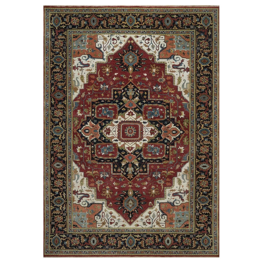 Oriental 10'1"x14'5" Red Hand Knotted Wool Rug Antiqued Fine Heris Revival: Oriental 10'1"x14'5" Red Hand Knotted Wool Rug Antiqued Fine Heris Revival This listing features Oriental 10'1"x14'5" Red Hand Knotted Wool Rug Antiqued Fine Heris Revival. Item specifics are