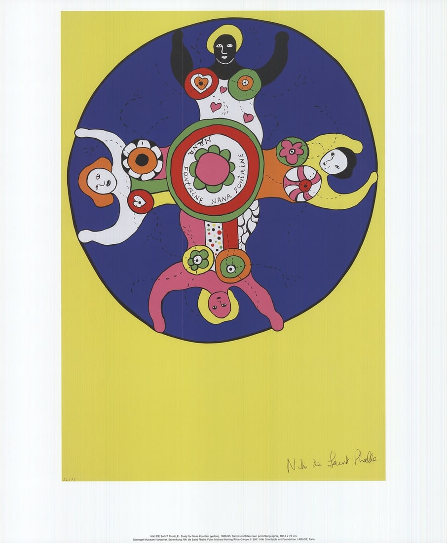Lithograp NIKI DE SAINT PHALLE Study for Nana Fountain (Yellow) 23" x 19" Offset: Lithograp NIKI DE SAINT PHALLE Study for Nana Fountain (Yellow) 23" x 19" Offset This listing features Lithograp NIKI DE SAINT PHALLE Study for Nana Fountain (Yellow) 23" x 19" Offset. Item specifics
