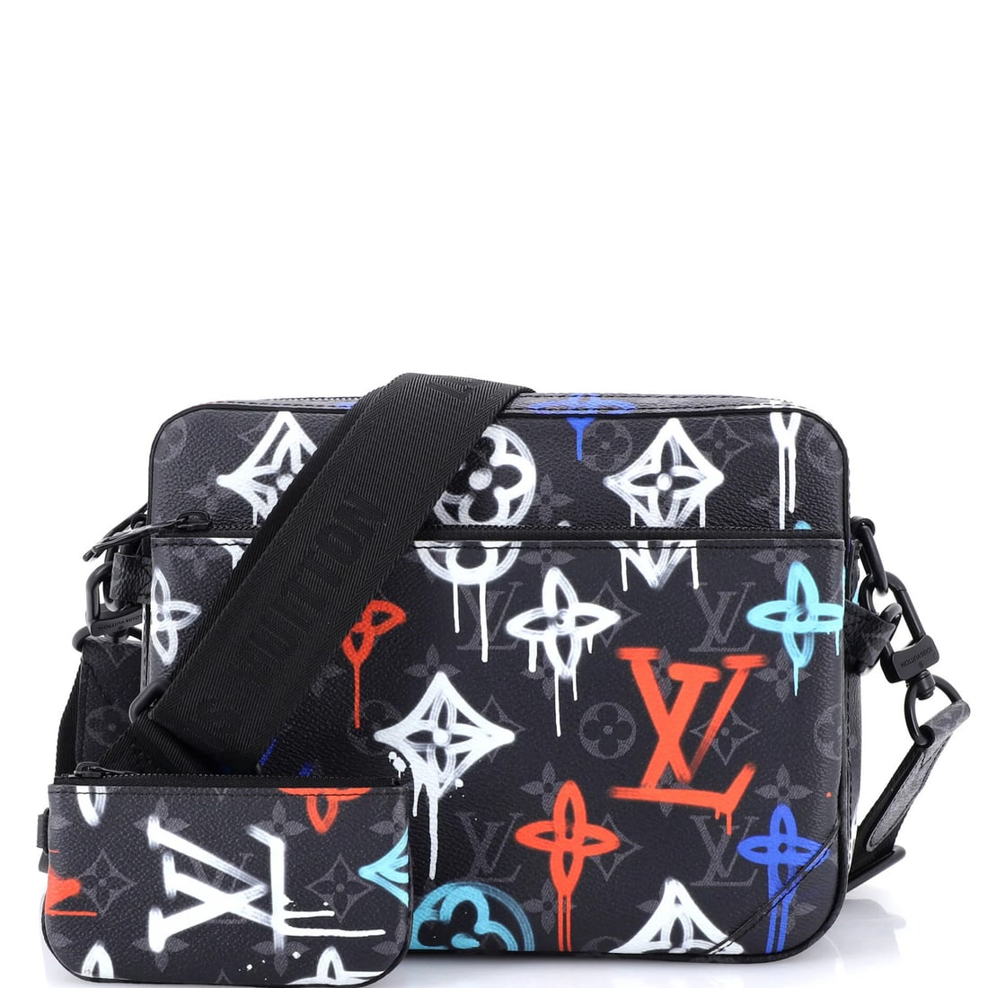 Canvas Louis Vuitton Trio Messenger Bag Graffiti Monogram Eclipse: Canvas Louis Vuitton Trio Messenger Bag Graffiti Monogram Eclipse This listing features Canvas Louis Vuitton Trio Messenger Bag Graffiti Monogram Eclipse. Item specifics are provided below. Item