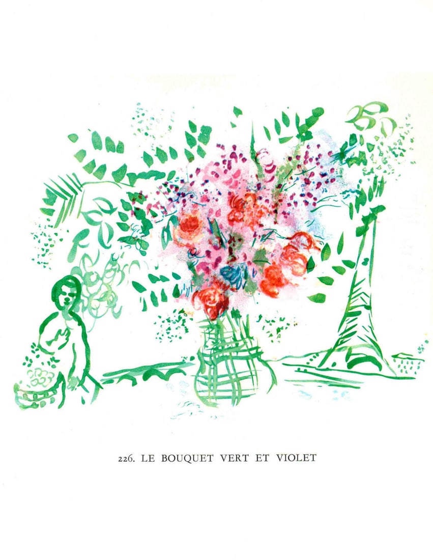 Modernism MARC CHAGALL Le Bouquet vert et violet 12.5" x 9.75" Poster 1963: Modernism MARC CHAGALL Le Bouquet vert et violet 12.5" x 9.75" Poster 1963 This listing features Modernism MARC CHAGALL Le Bouquet vert et violet 12.5" x 9.75" Poster 1963. Item specifics are