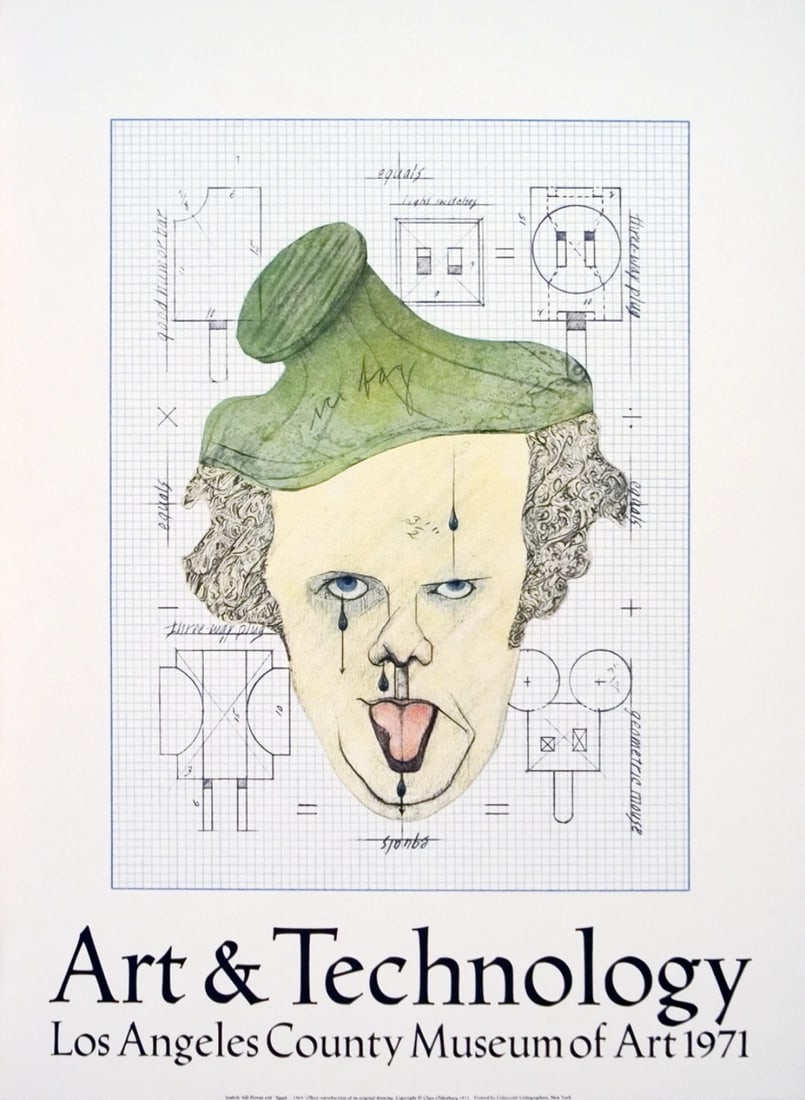 1971 CLAES OLDENBURG Symbolic Self-Portrait with "Equals" 28.5" x 21" Lithograph (1 of 1)