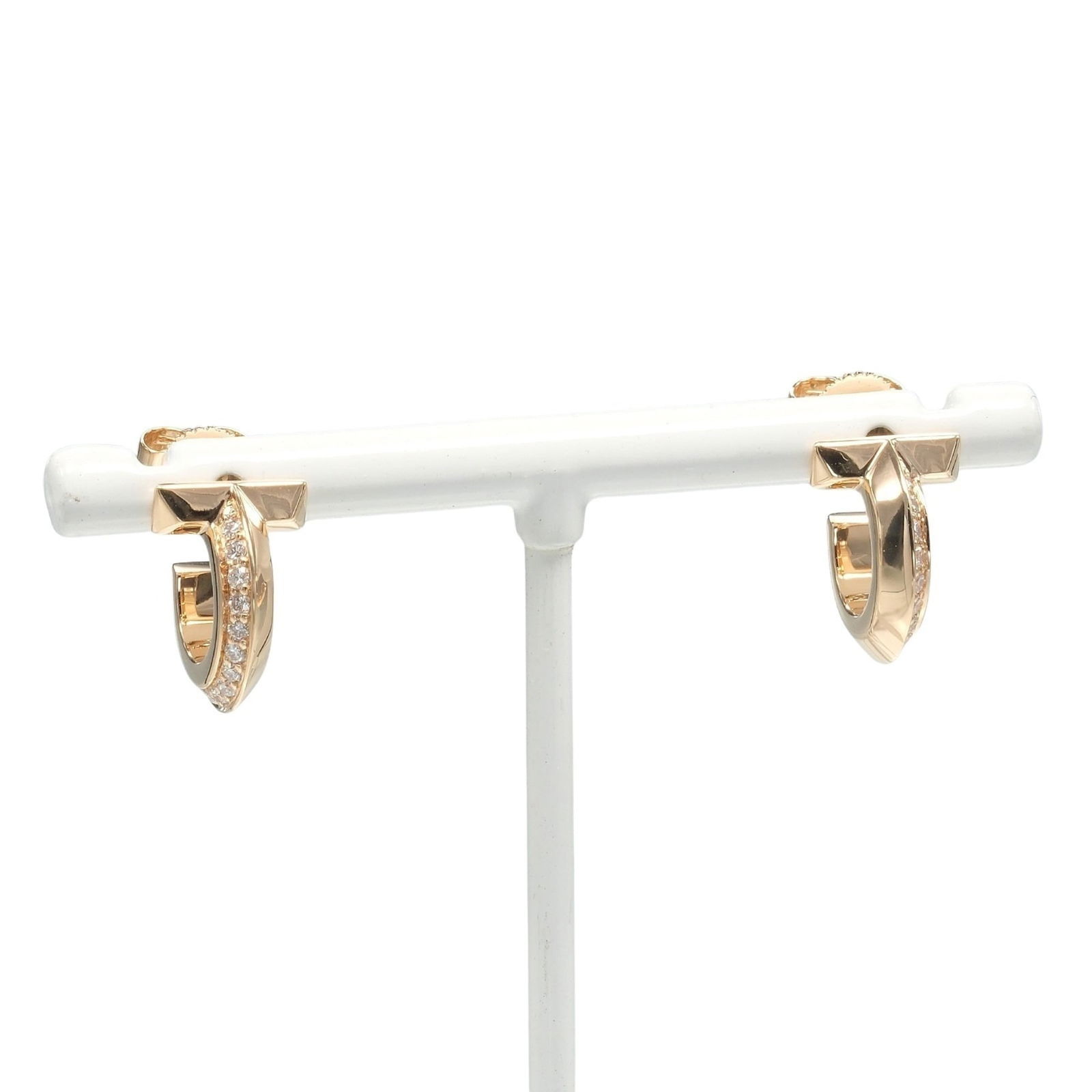 Approx. 6.7g - Tiffany & Co. T-One Hoop Earrings in 18K Pink Gold with Diamonds: Approx. 6.7g - Tiffany & Co. T-One Hoop Earrings in 18K Pink Gold with Diamonds This listing features Approx. 6.7g - Tiffany & Co. T-One Hoop Earrings in 18K Pink Gold with Diamonds. Item specifics ar