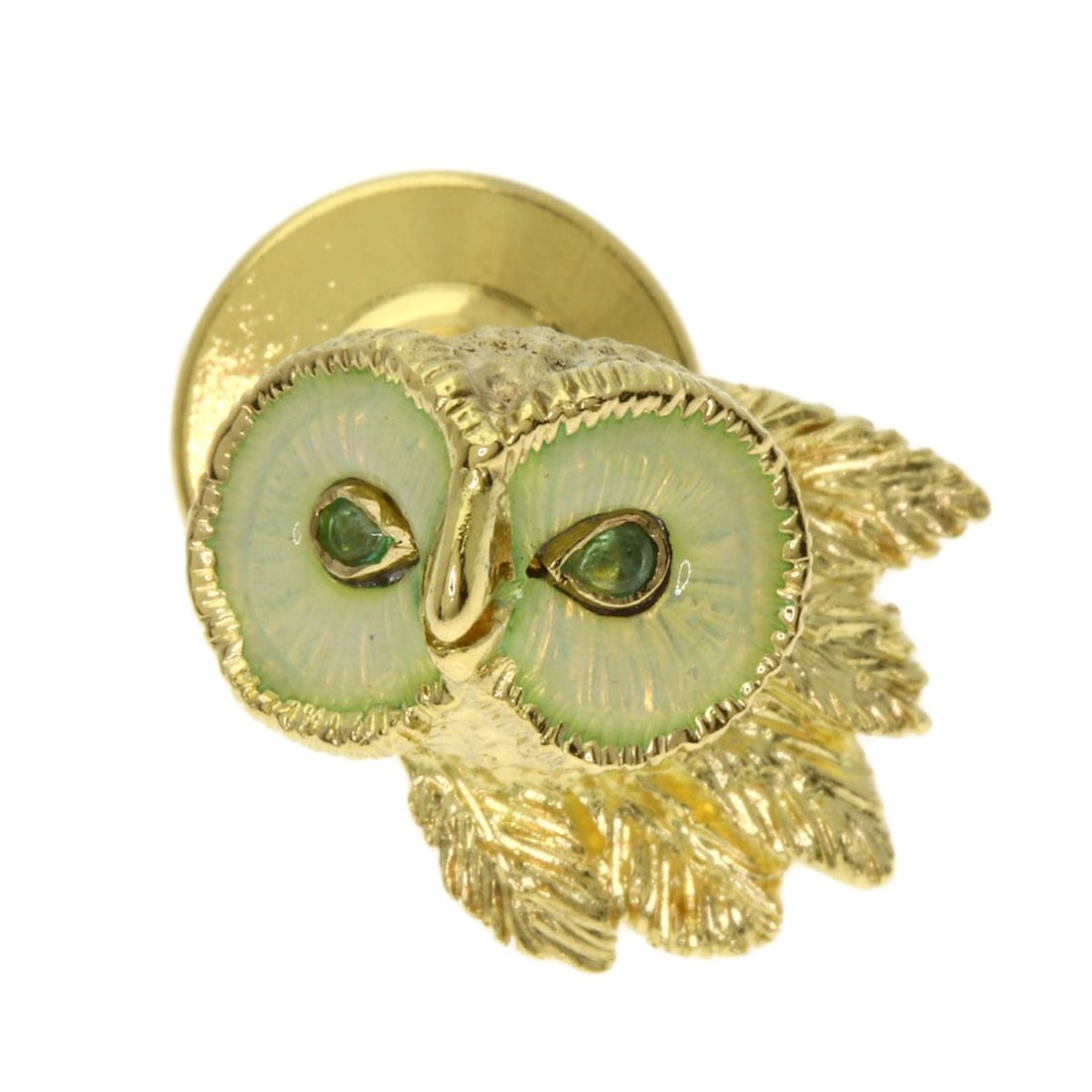 14KxGP TIFFANY&Co. Owl Pin Brooch K18 Yellow Gold (1 of 8)