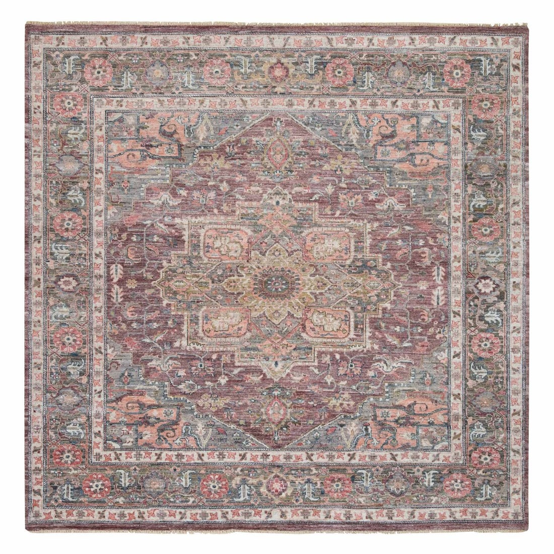 Rug 10'x9'10" Burgundy Tone on Tone Wool Hand Knotted Square Oriental: Rug 10'x9'10" Burgundy Tone on Tone Wool Hand Knotted Square Oriental This listing features Rug 10'x9'10" Burgundy Tone on Tone Wool Hand Knotted Square Oriental. Item specifics are provided below. It