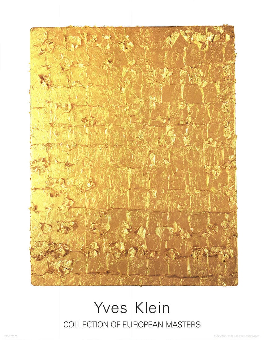 Klei YVES KLEIN Gold Leaf on Panel 35.5" x 27.5" Poster 1994 Modernism Gold Yves: Klei YVES KLEIN Gold Leaf on Panel 35.5" x 27.5" Poster 1994 Modernism Gold Yves This listing features Klei YVES KLEIN Gold Leaf on Panel 35.5" x 27.5" Poster 1994 Modernism Gold Yves. Item specifics