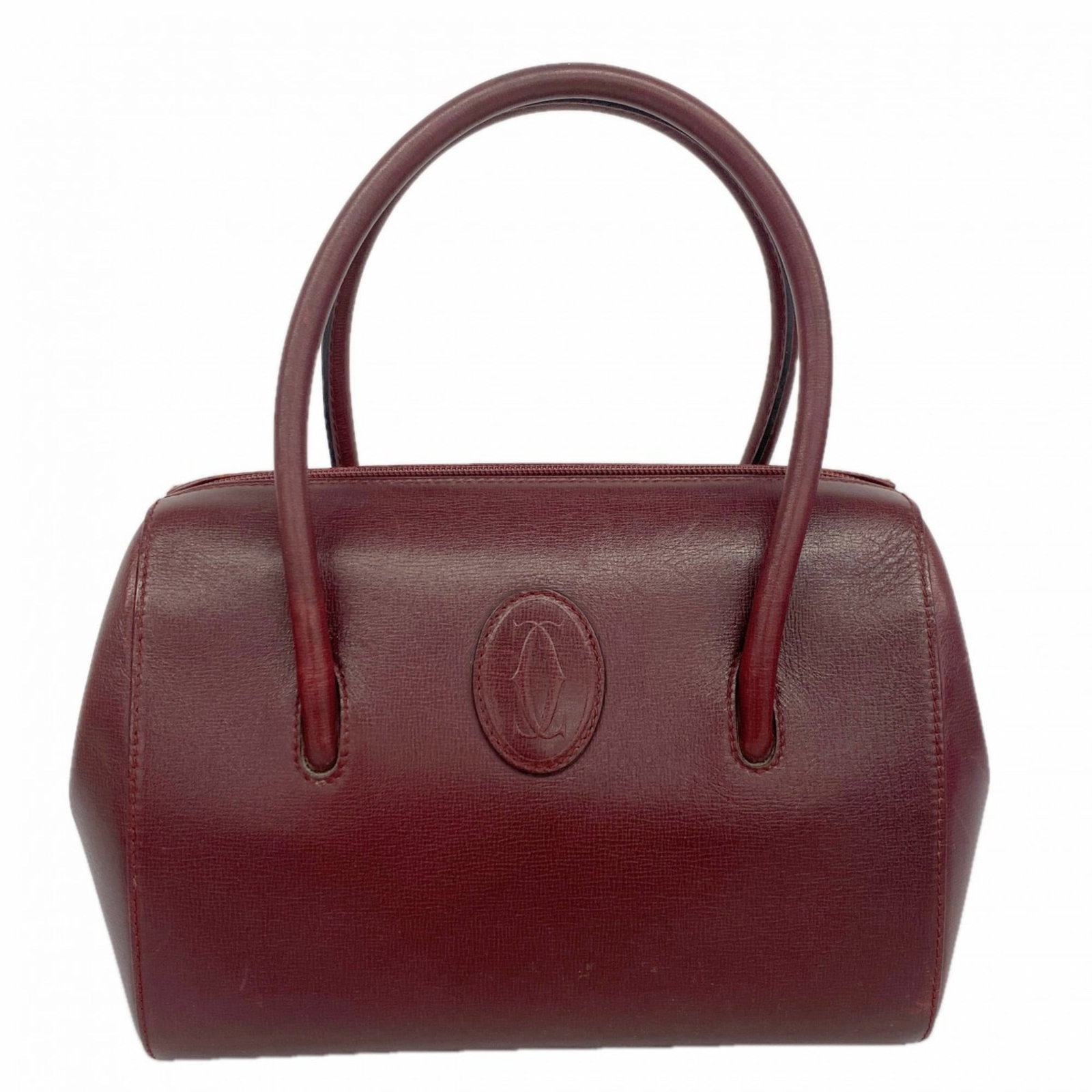 Leather Cartier Handbag: Leather Cartier Handbag This listing features Leather Cartier Handbag. Item specifics are provided below. Item Specifics: Brand: Cartier Type: Handbag Material: Leather Color: Bordeaux Hardware Color: