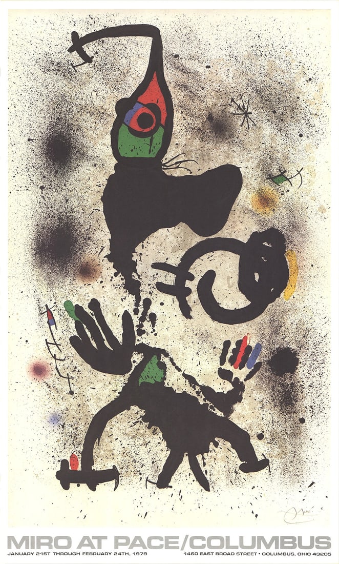 Mul JOAN MIRO At Pace-Columbus (vertical) 35.25" x 21.25" Poster 1979 Surrealism (1 of 1)