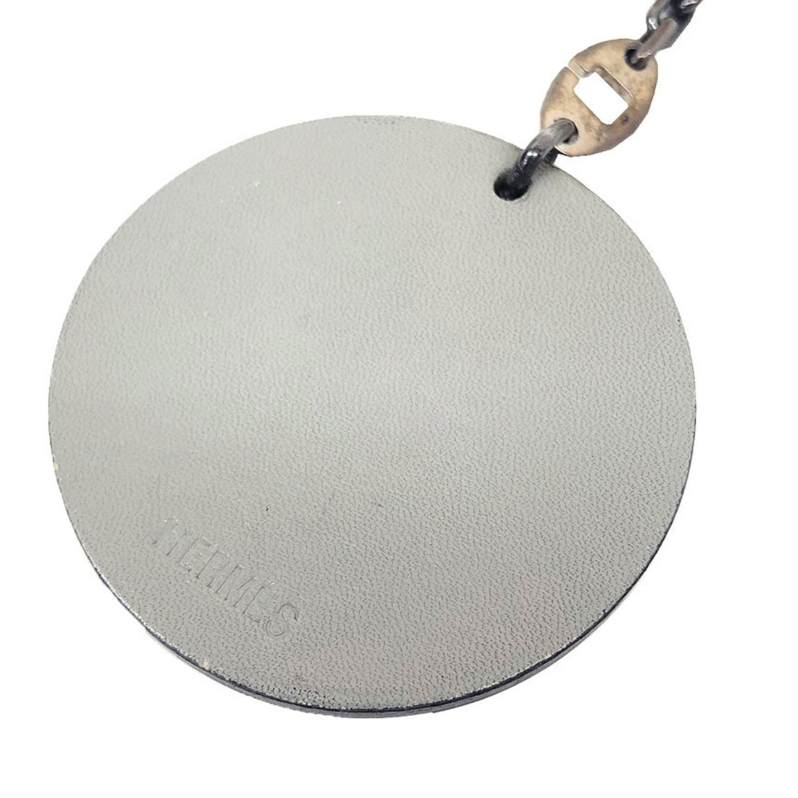 Silver - Hermes Key Chain Leather - 2