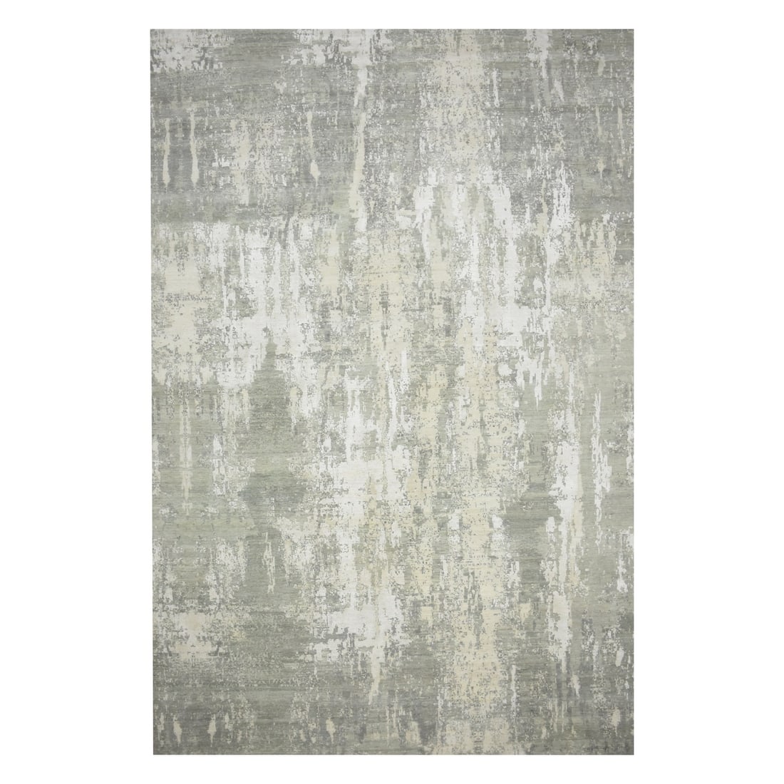 Rug 12'x18' Gray Modern Abstract Design Wool and Silk Hand Knotted XL (1 of 11)