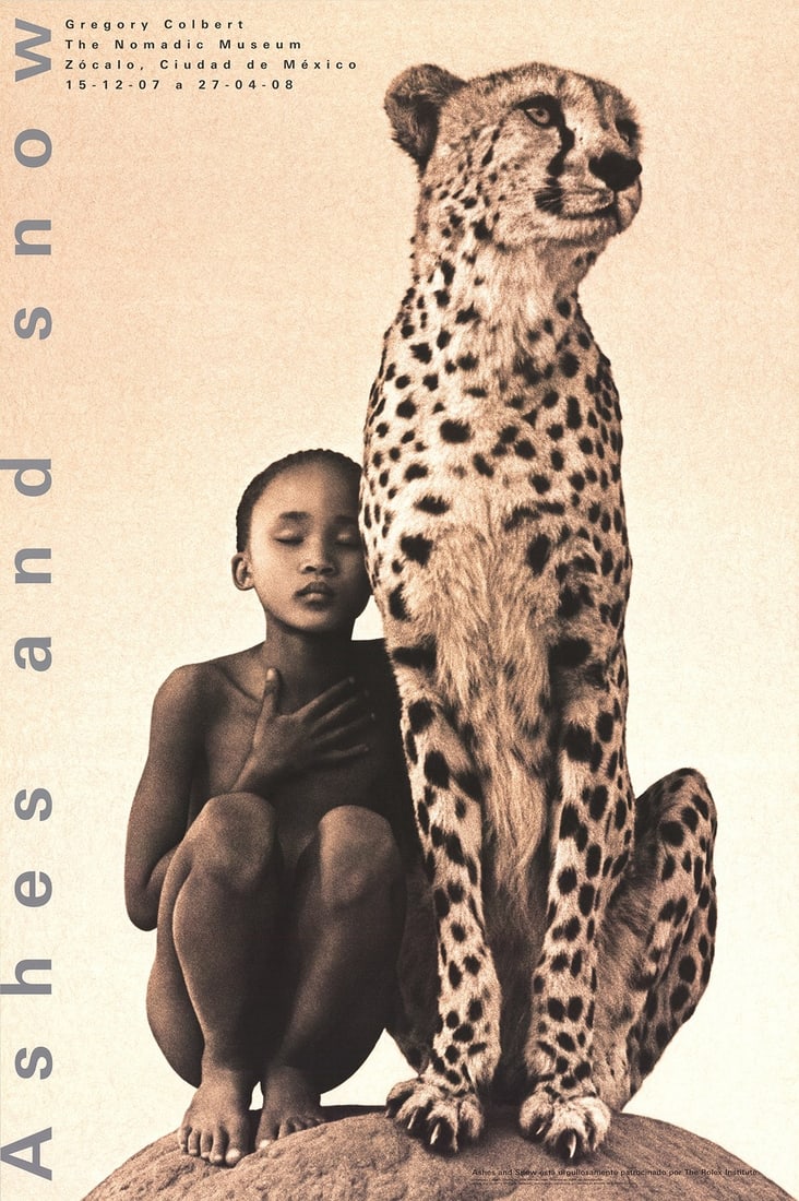 Photograph GREGORY COLBERT Child with Cheetah Mexico City 36" x 24" Poster 2007 (1 of 1)