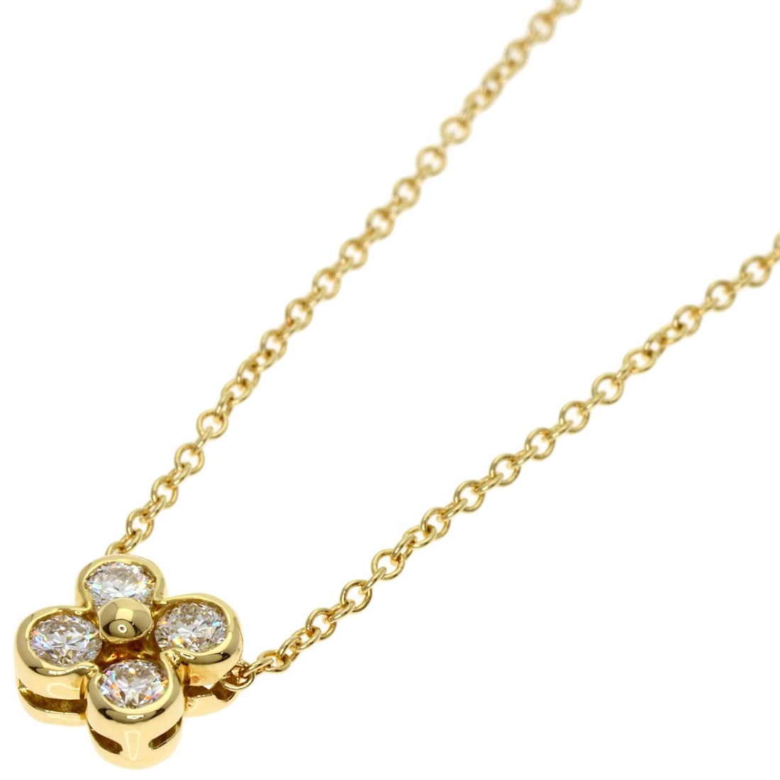 Gold TIFFANY&Co. Bezel set flower 4P Diamond Necklace K18 Yellow: Gold TIFFANY&Co. Bezel set flower 4P Diamond Necklace K18 Yellow This listing features Gold TIFFANY&Co. Bezel set flower 4P Diamond Necklace K18 Yellow. Item specifics are provided below. Item Specifi