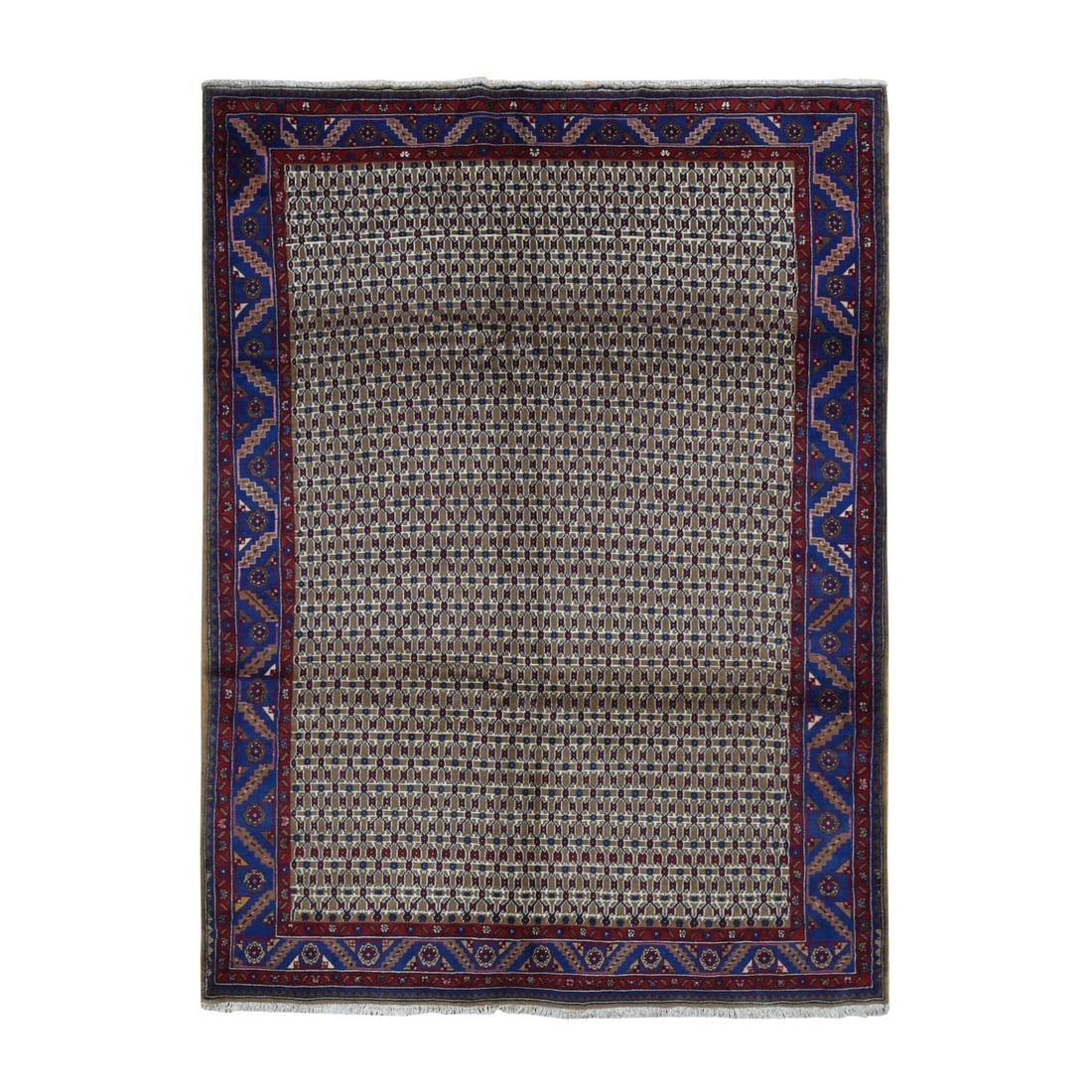 Rug 6'8"x9'1" Brown New Zoroastrian Serrib Pure Wool Hand Knotted (1 of 11)