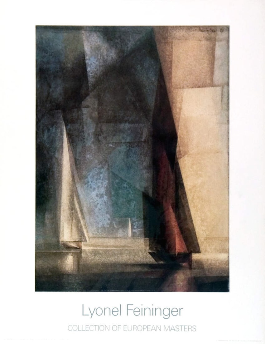 Expressionism LYONEL FEININGER Stiller Tag am Meer Ill 35.5" x 27.5" Poster 1985 (1 of 1)