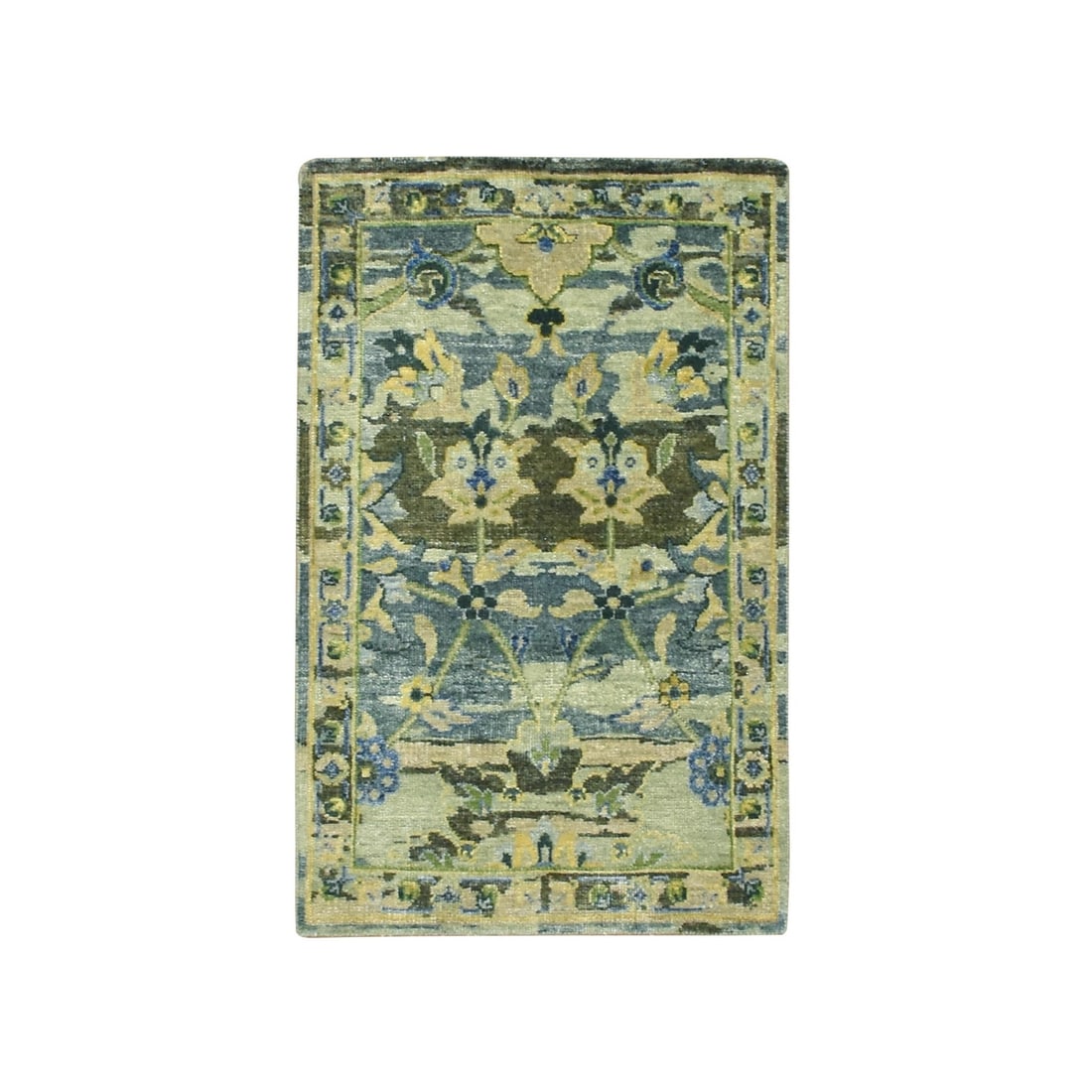 Rug 2'1"x3'6" Green Erased Zoroastrian Design Hand Knotted Pure Wool Mat: Rug 2'1"x3'6" Green Erased Zoroastrian Design Hand Knotted Pure Wool Mat This listing features Rug 2'1"x3'6" Green Erased Zoroastrian Design Hand Knotted Pure Wool Mat. Item specifics are provided bel