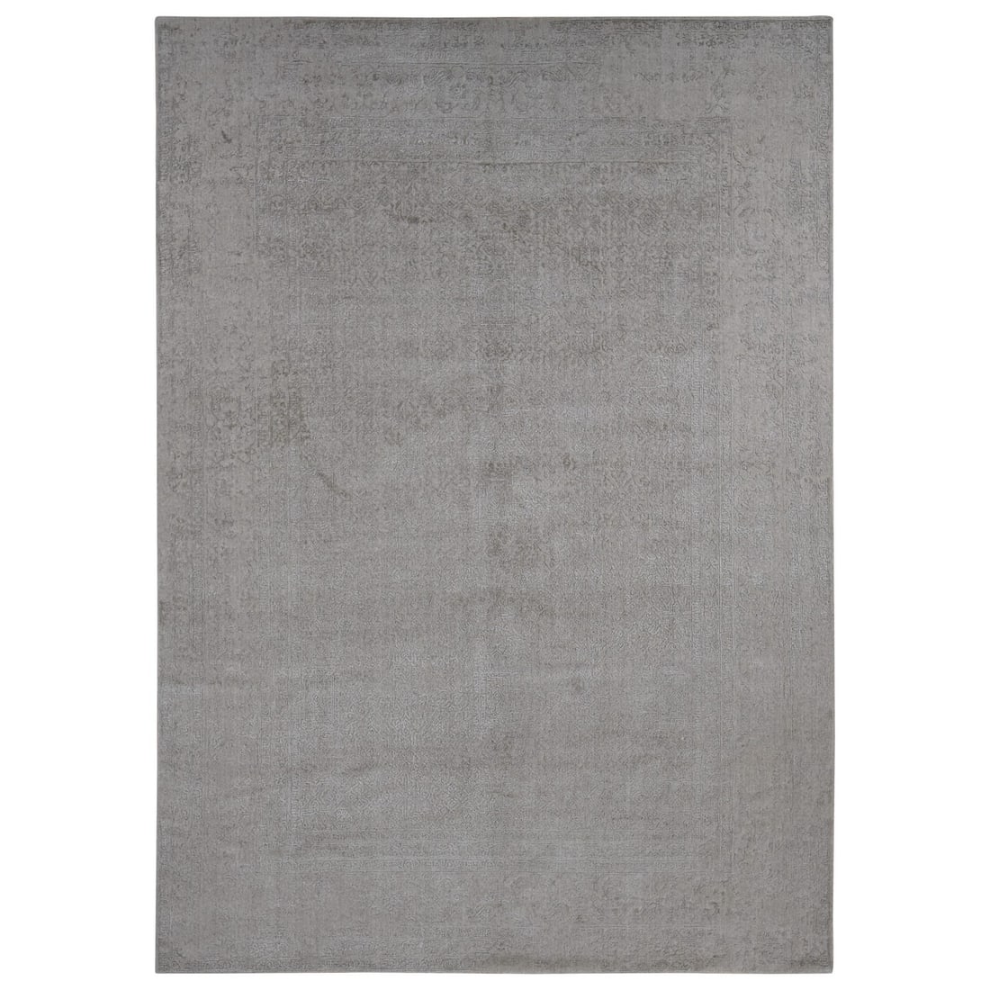 Rug 9'10"x14'1" Taupe Fine Jacquard Loomed Wool Silk Zoroastrian Design (1 of 12)