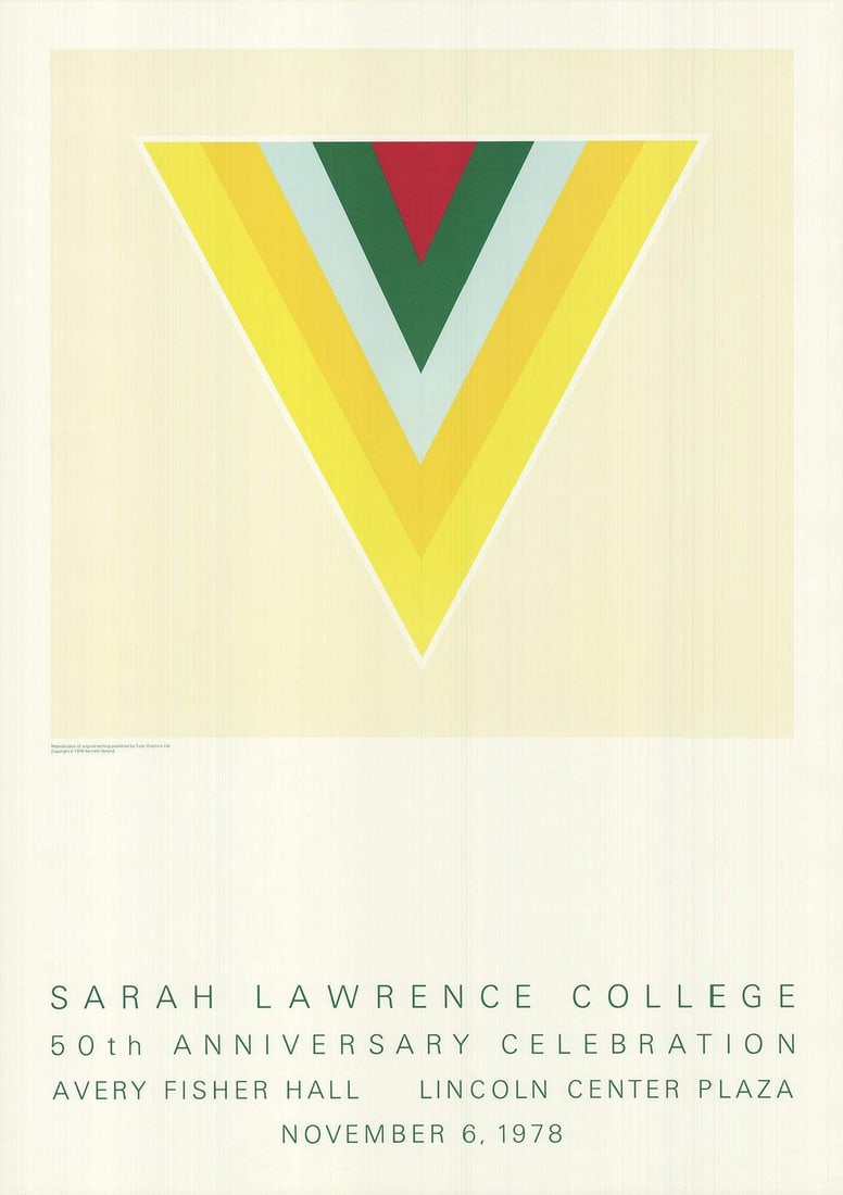 Center KENNETH NOLAND Echo 34" x 24" Poster 1978 Contemporary Lincoln (1 of 4)