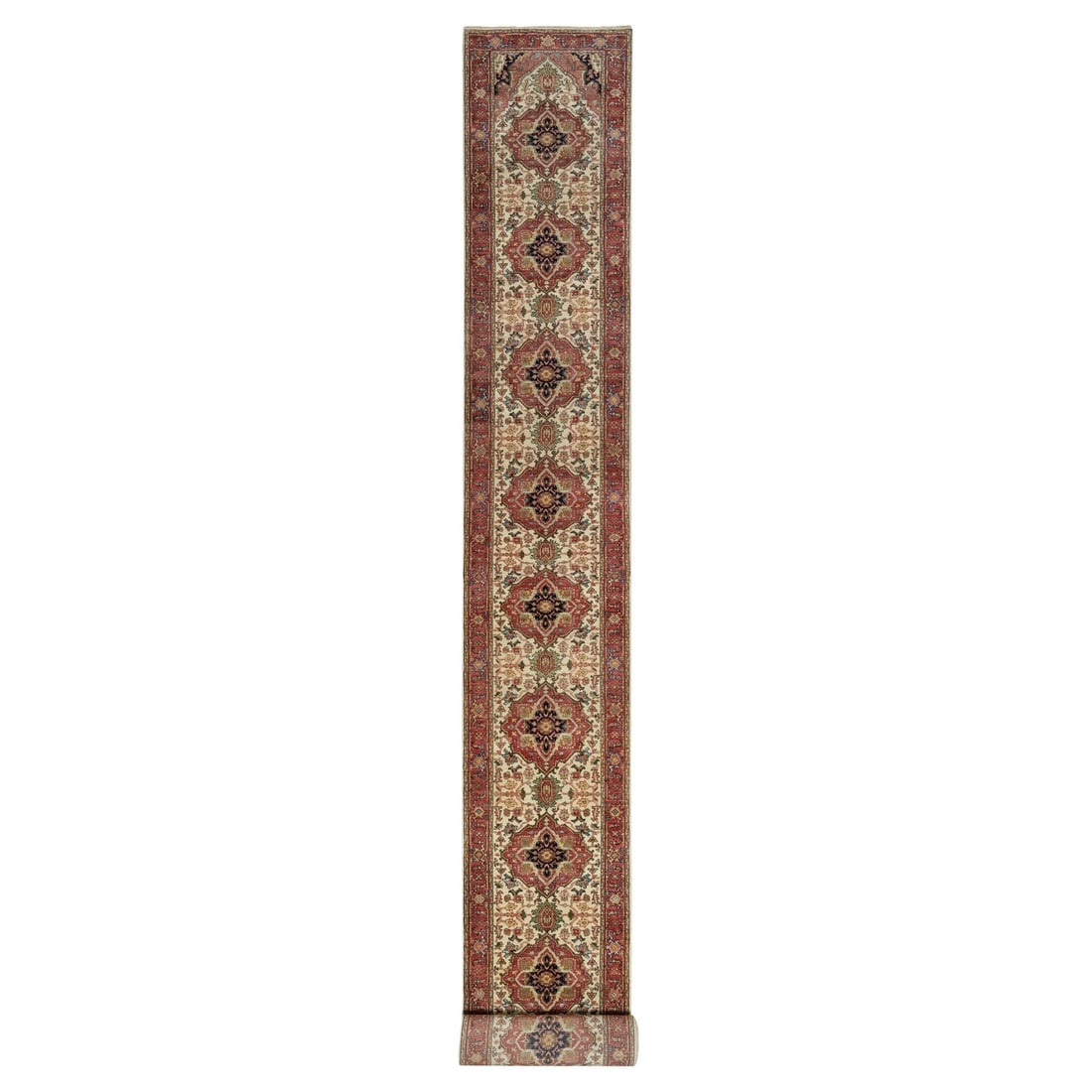 Rug 2'8"x28'1" Eggnog White Wool Heris Re-Creation Hand Knotted XL Runner: Rug 2'8"x28'1" Eggnog White Wool Heris Re-Creation Hand Knotted XL Runner This listing features Rug 2'8"x28'1" Eggnog White Wool Heris Re-Creation Hand Knotted XL Runner. Item specifics are provided b