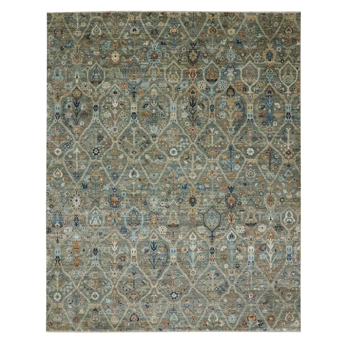 Design 8'1"x10' Green Hand Knotted Pure Wool Rug Trellis Borderless Garden: Design 8'1"x10' Green Hand Knotted Pure Wool Rug Trellis Borderless Garden This listing features Design 8'1"x10' Green Hand Knotted Pure Wool Rug Trellis Borderless Garden. Item specifics are provided