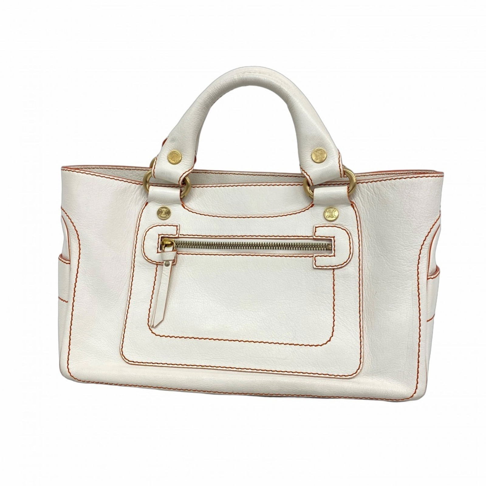 Leather Celine Handbag: Leather Celine Handbag This listing features Leather Celine Handbag. Item specifics are provided below. Item Specifics: Brand: Celine Type: Handbag Material: Leather Color: White Hardware Color: Champ