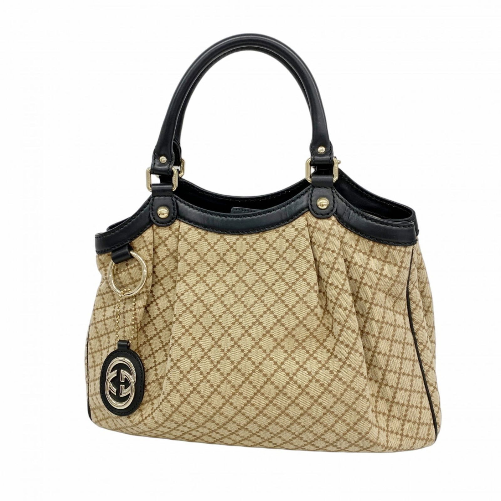 Canvas Gucci Tote Bag: Canvas Gucci Tote Bag This listing features Canvas Gucci Tote Bag. Item specifics are provided below. Item Specifics: Brand: Gucci Type: Tote Bag Material: Canvas Color: Beige, Black Hardware Color: